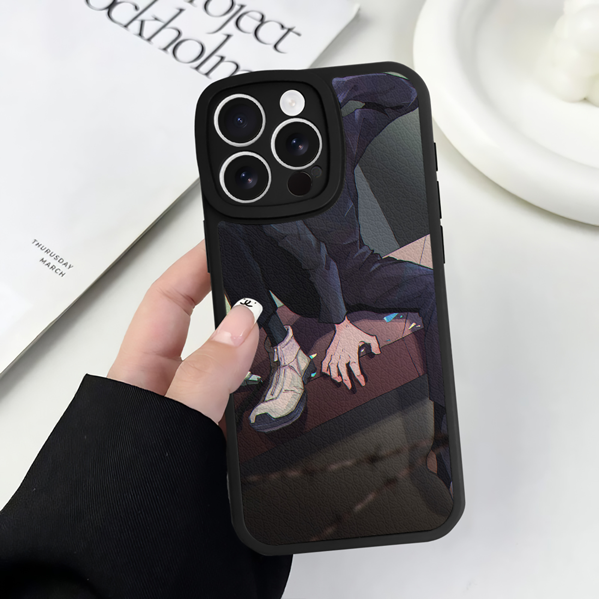 （画像用） 呪術廻戦 Jujutsu Kaisen 【iPhone 16シリーズ対応】シリコンスマホケース（レザー調） 材質：シリコン
